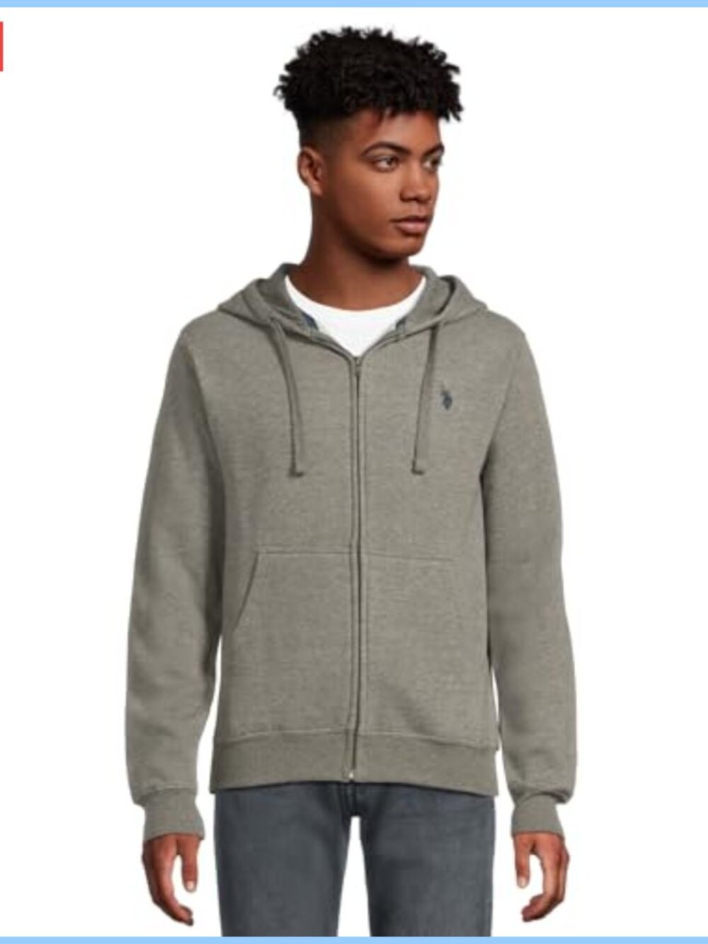 Men's Long Sleeve Full Zip Hoodie Cotton Blend Classic Fit